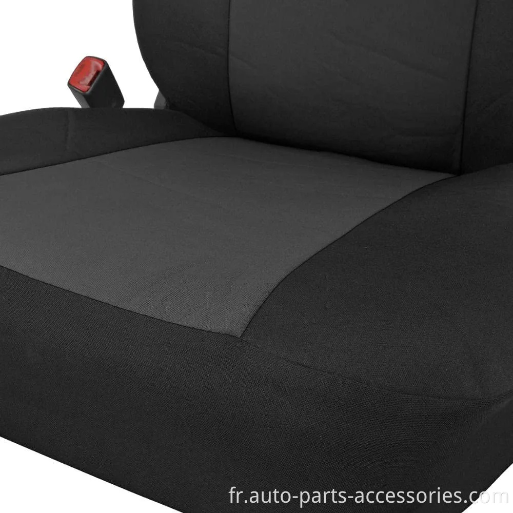 Couvercle de siège de paire de tissu plat en ajustement universel, (noir) s'adapter à la plupart des voitures, du camion, du SUV ou de la camionnette)